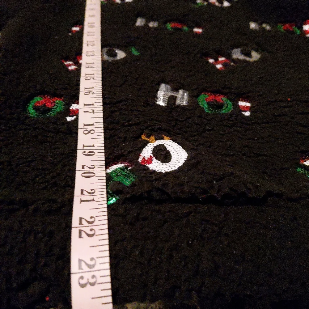 Christmas Festive Black Sweater with Holiday Accents Size XL - Picture 5 of 6